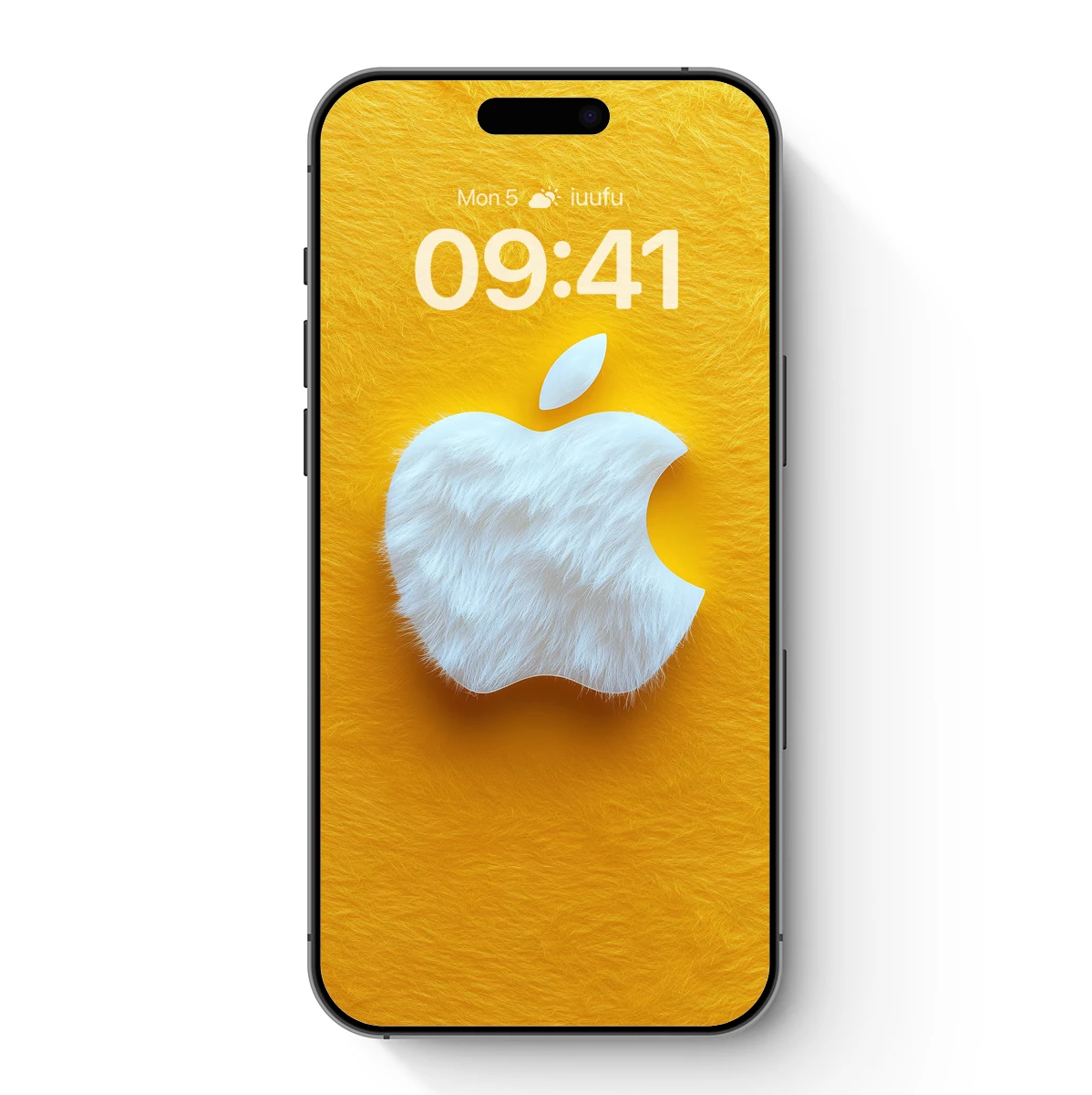 Furry Apple on Golden Fur: Tech Meets Texture