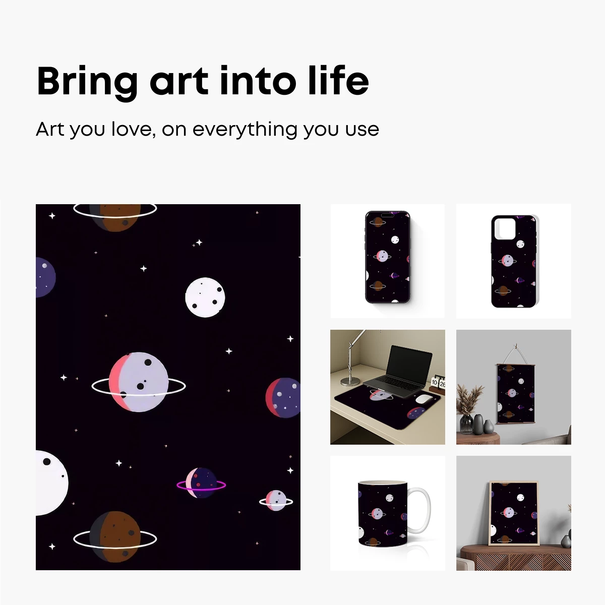 Cosmic Ballet: Whimsical Planets in Harmony - Image 2