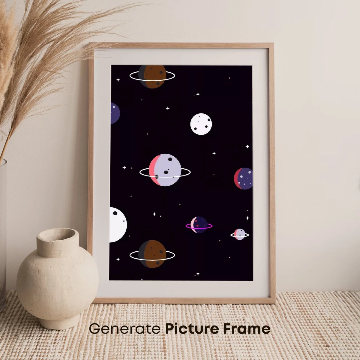 Cosmic Ballet: Whimsical Planets in Harmony - Image 7