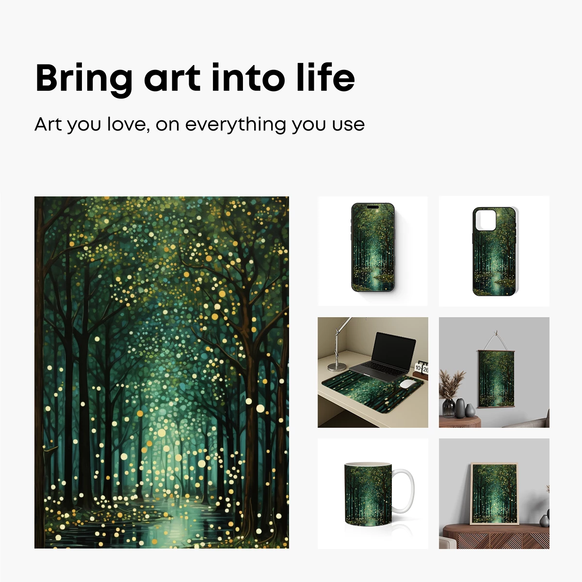 Enchanted Forest Glow: A Luminous Pathway - Image 2