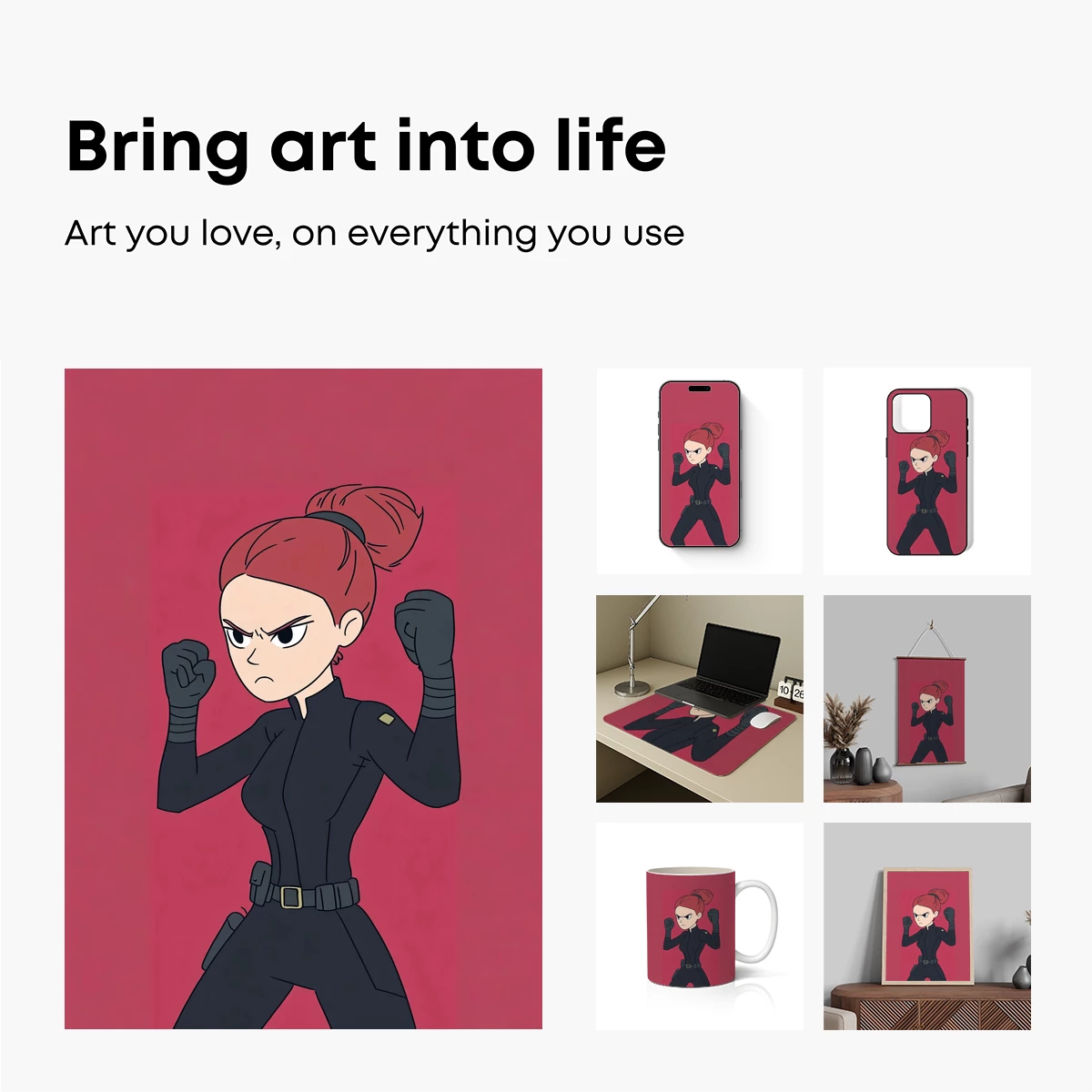 Bold Redhead in Action Stance - Image 2