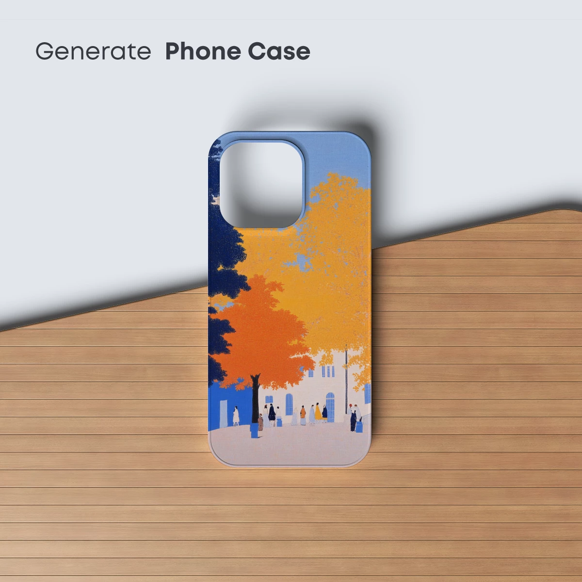 Autumn Palette: Vibrant Trees and Serene Village - Image 3
