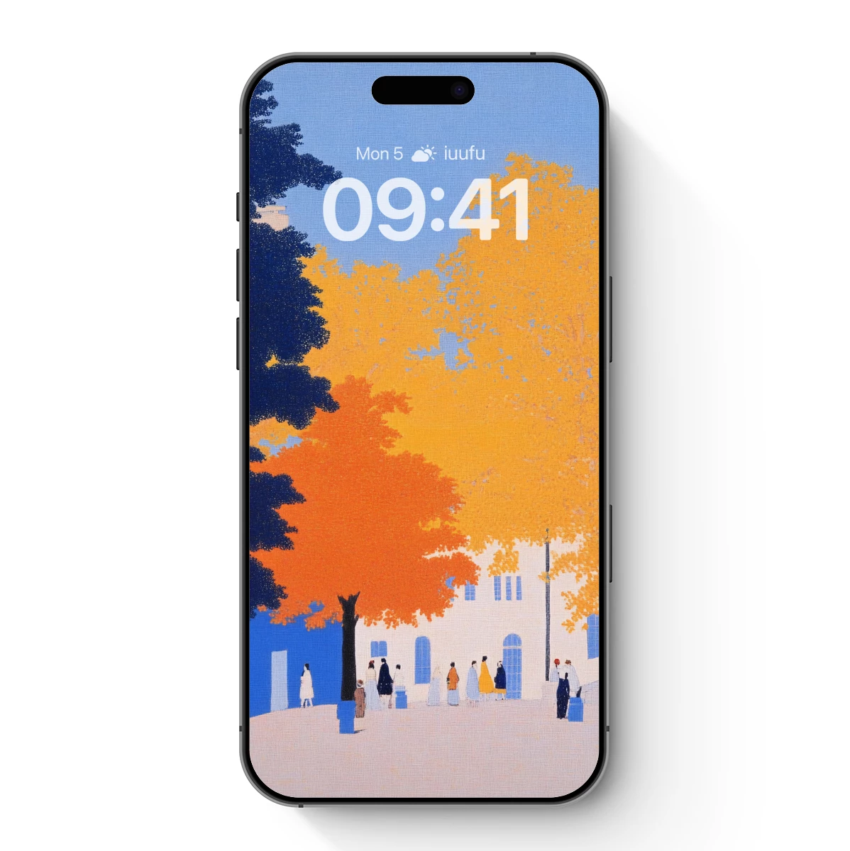 Autumn Palette: Vibrant Trees and Serene Village