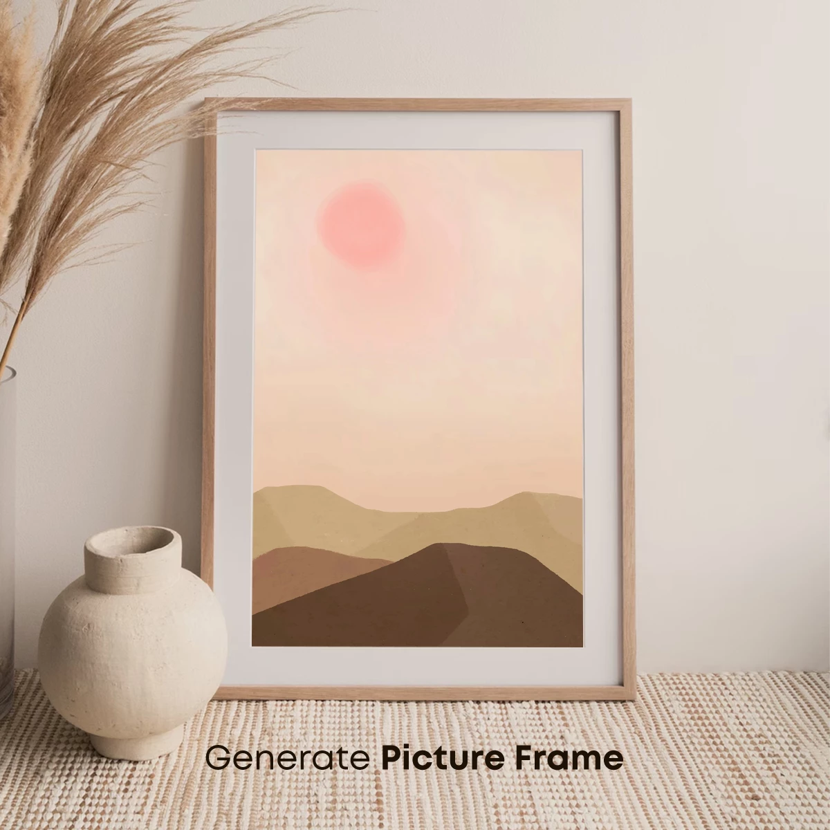 Desert Solitude: Pink Sun Over Sand Dunes - Image 7