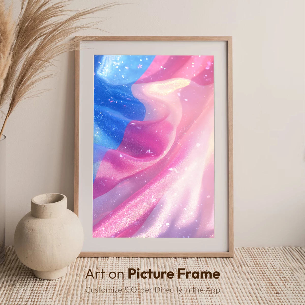 Galactic Silk Symphony: Shimmering Textures in Pastel Hues - Image 7