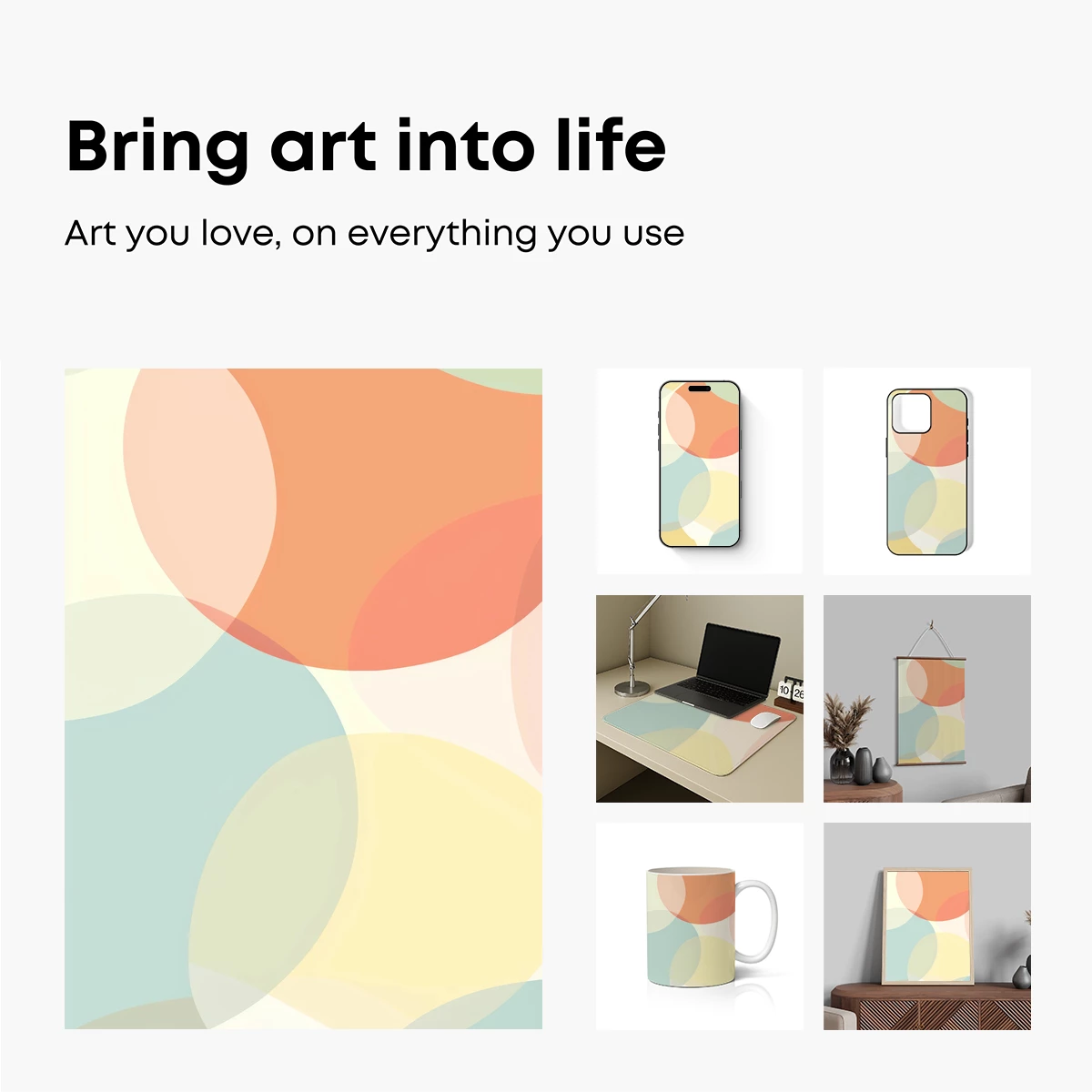 Abstract Pastel Fusion: Modern Geometric Harmony - Image 2