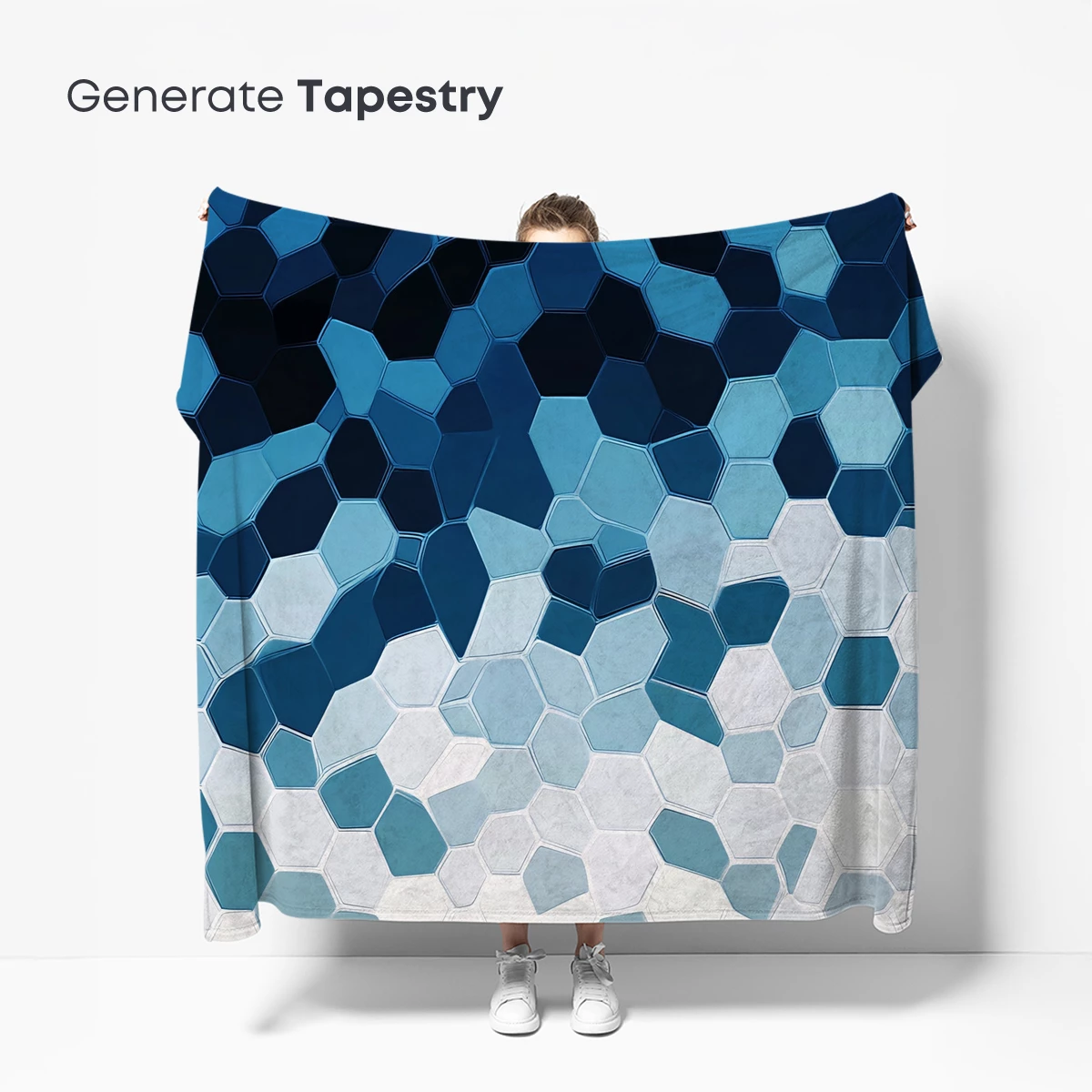 Hexagonal Blue Gradient: A Digital Mosaic Symphony - Image 5