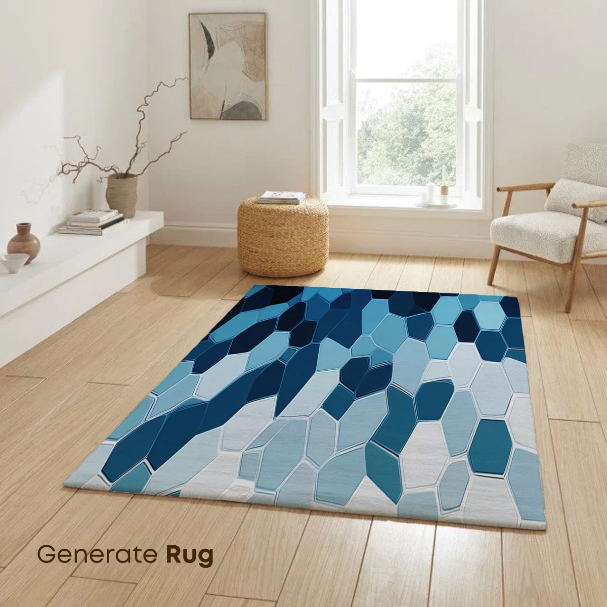Hexagonal Blue Gradient: A Digital Mosaic Symphony - Image 6