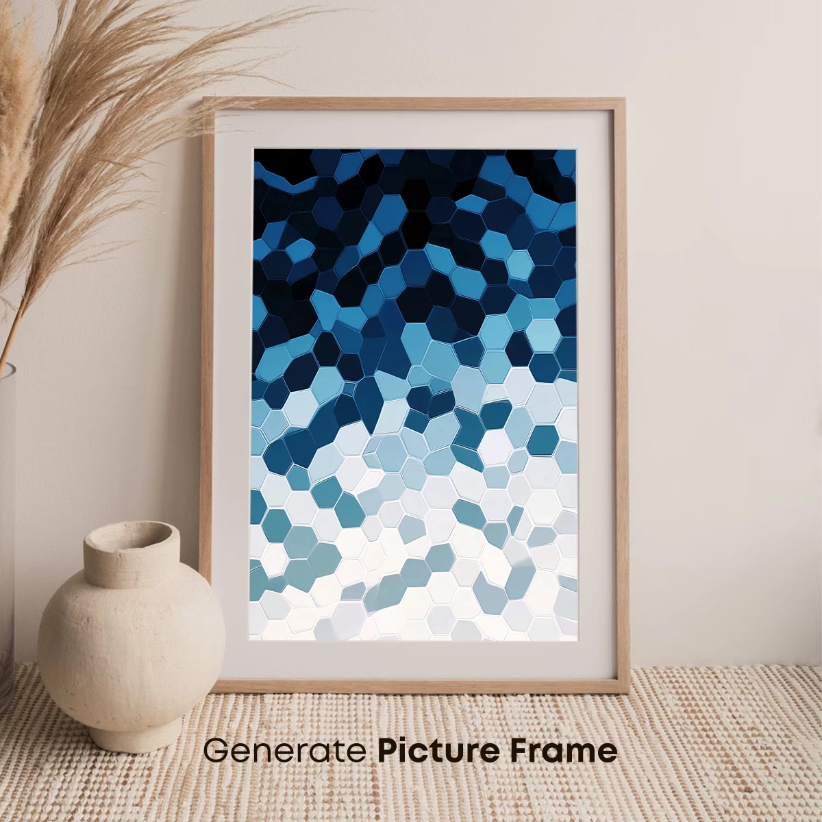 Hexagonal Blue Gradient: A Digital Mosaic Symphony - Image 7
