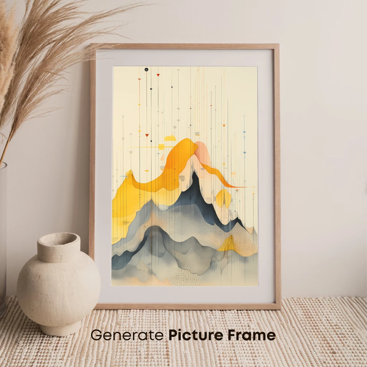 Abstract Mountain Symphony: Geometric Nature Fusion - Image 7
