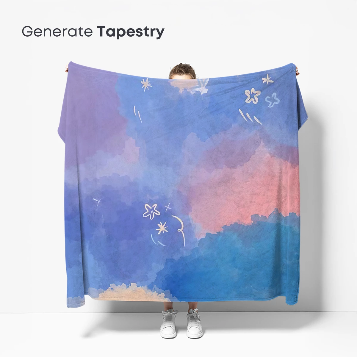 Dreamy Pastel Cloudscape with Whimsical Stars - Image 5