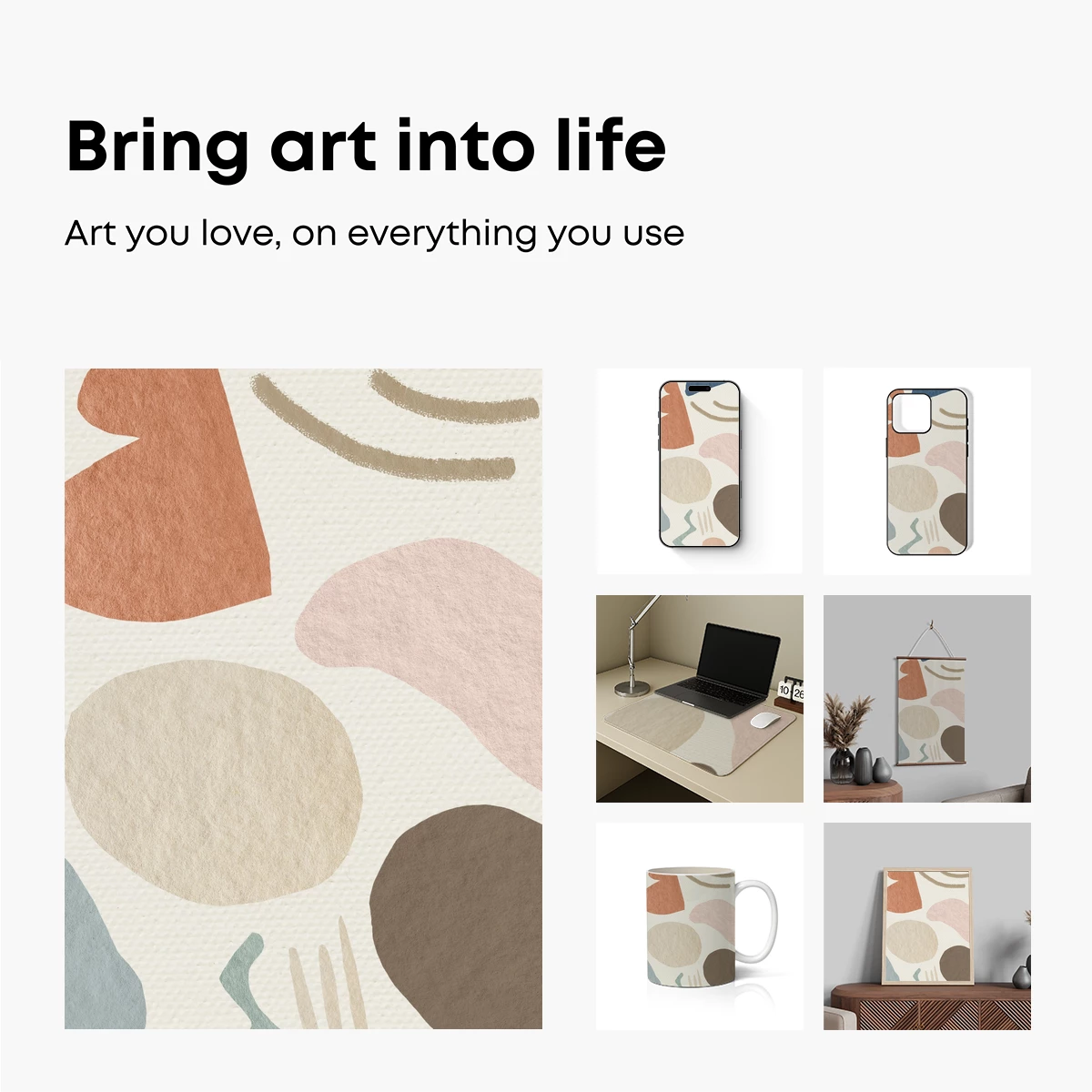 Abstract Pastel Symphony: Organic Shapes in Harmony - Image 2