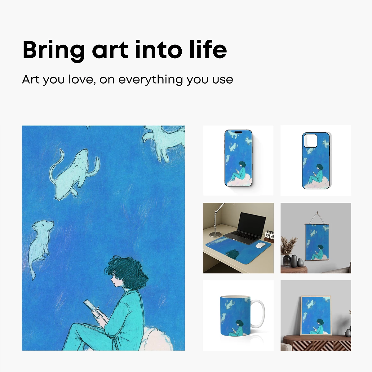 Cloud Reader Amidst Celestial Creatures - Image 2