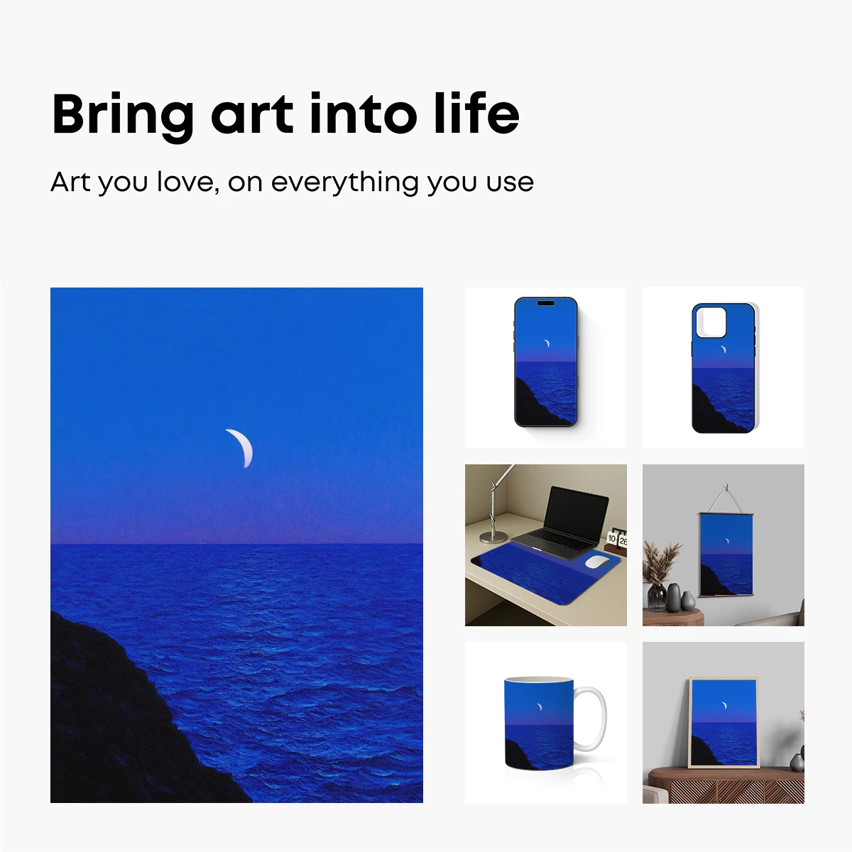 Crescent Moon Over Twilight Sea - Image 2