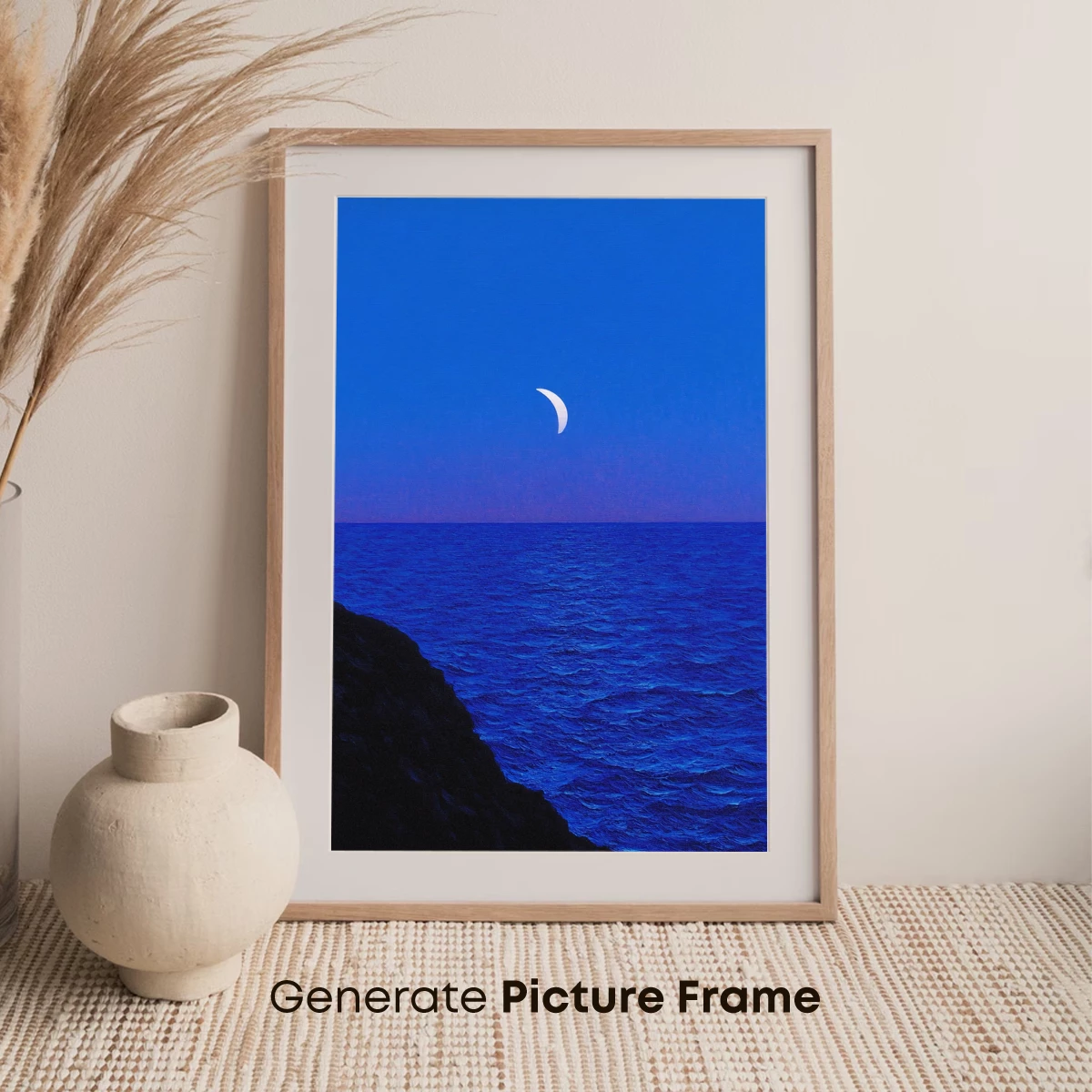 Crescent Moon Over Twilight Sea - Image 7