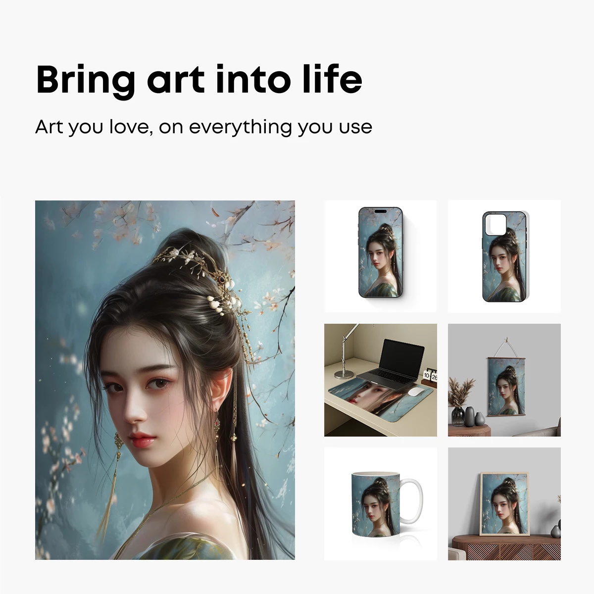 Ethereal Blossom: Ancient Beauty in Modern Artistry - Image 2