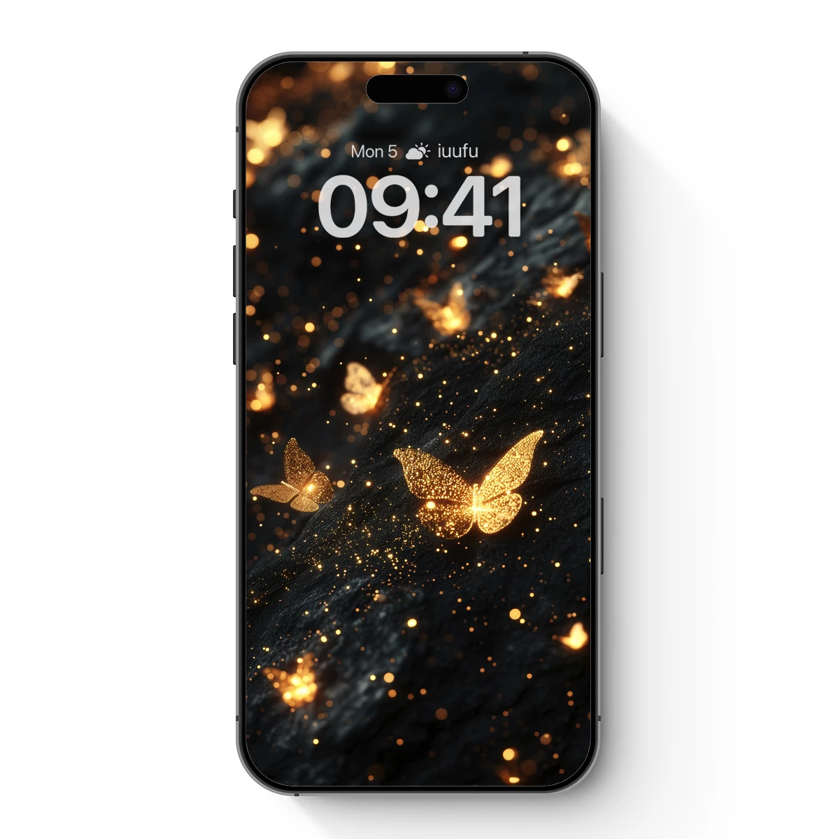 Golden Butterflies on Midnight Canvas