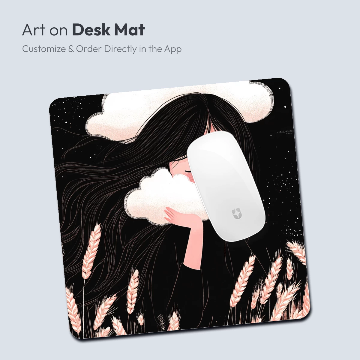 Dreamy Night Whispers: Clouds & Wheat Fields - Image 4