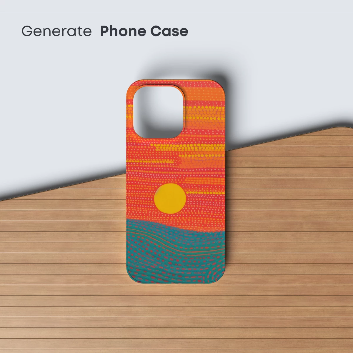 Dot-Painted Sunset: Vibrant Waves and Warm Horizons - Image 3