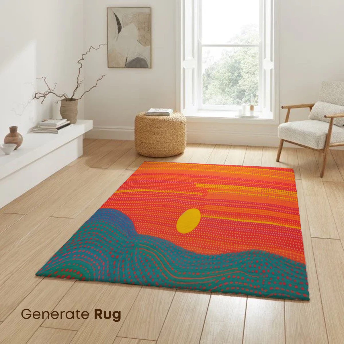 Dot-Painted Sunset: Vibrant Waves and Warm Horizons - Image 6