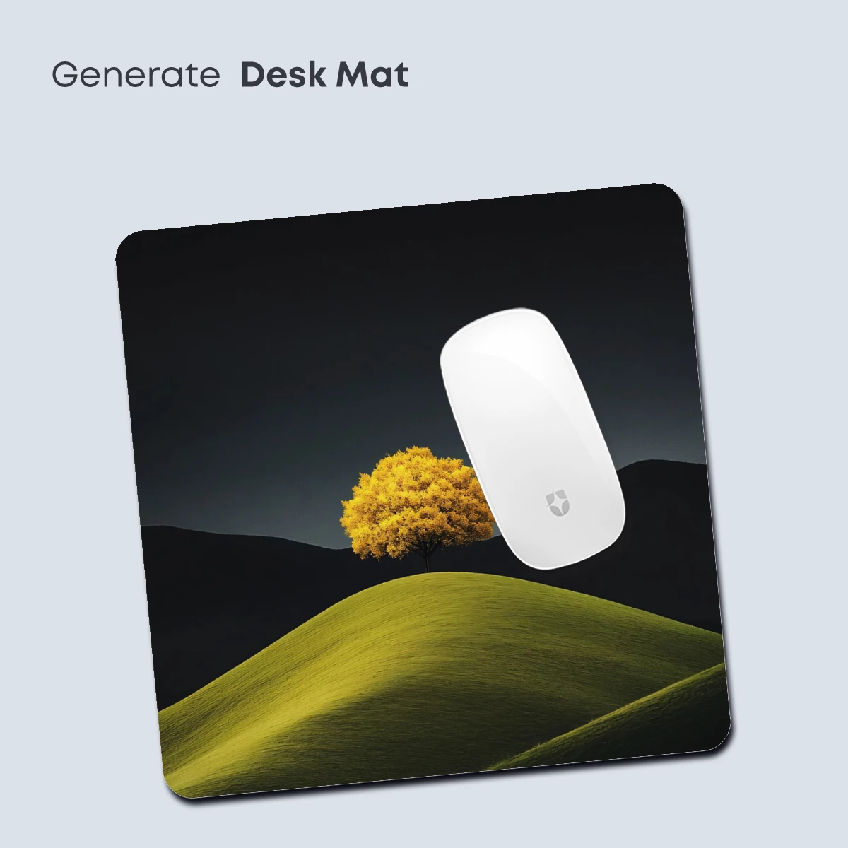 Golden Solitude: Lone Tree on Verdant Hill - Image 4