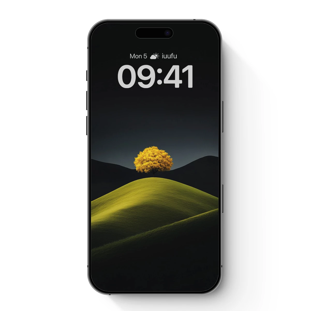 Golden Solitude: Lone Tree on Verdant Hill