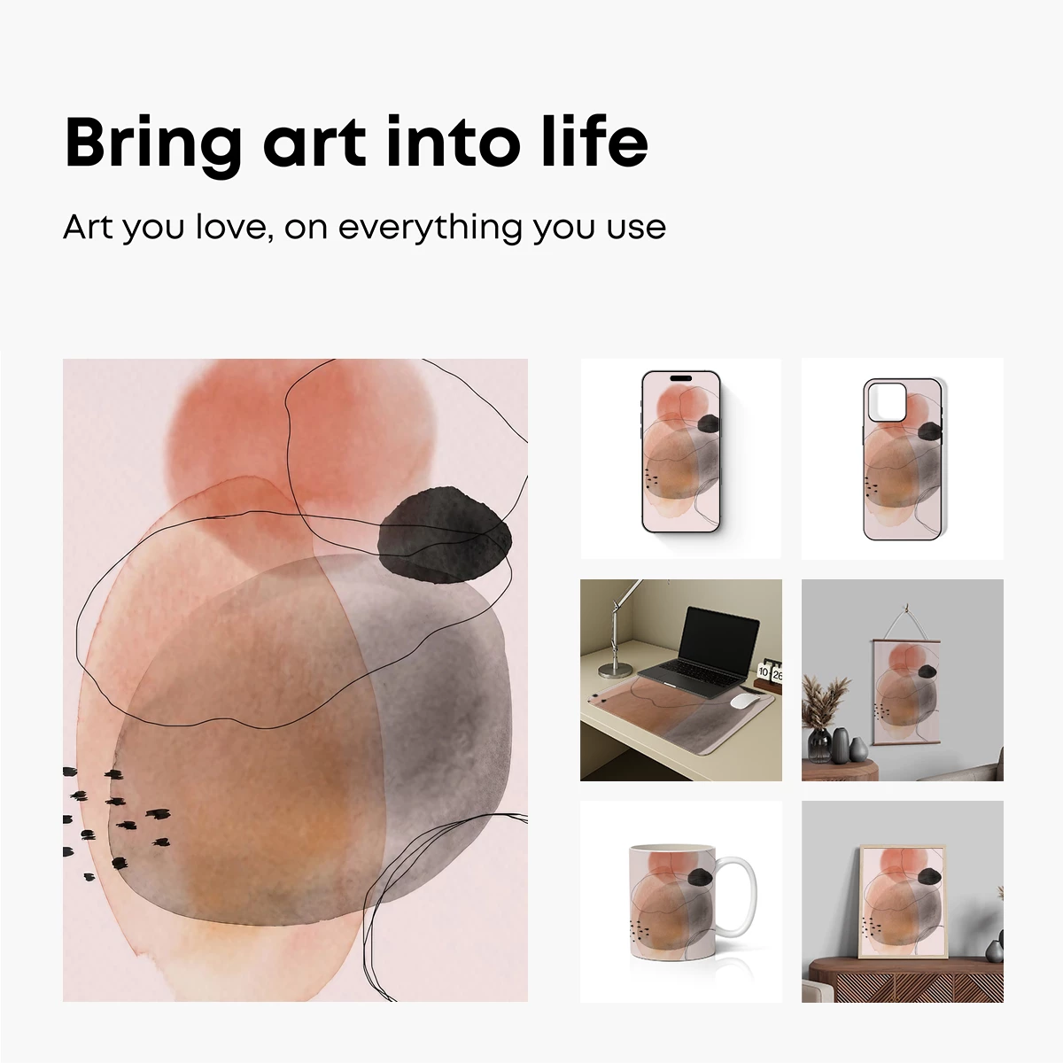 Abstract Fusion: Ink Blots and Curves - Image 2