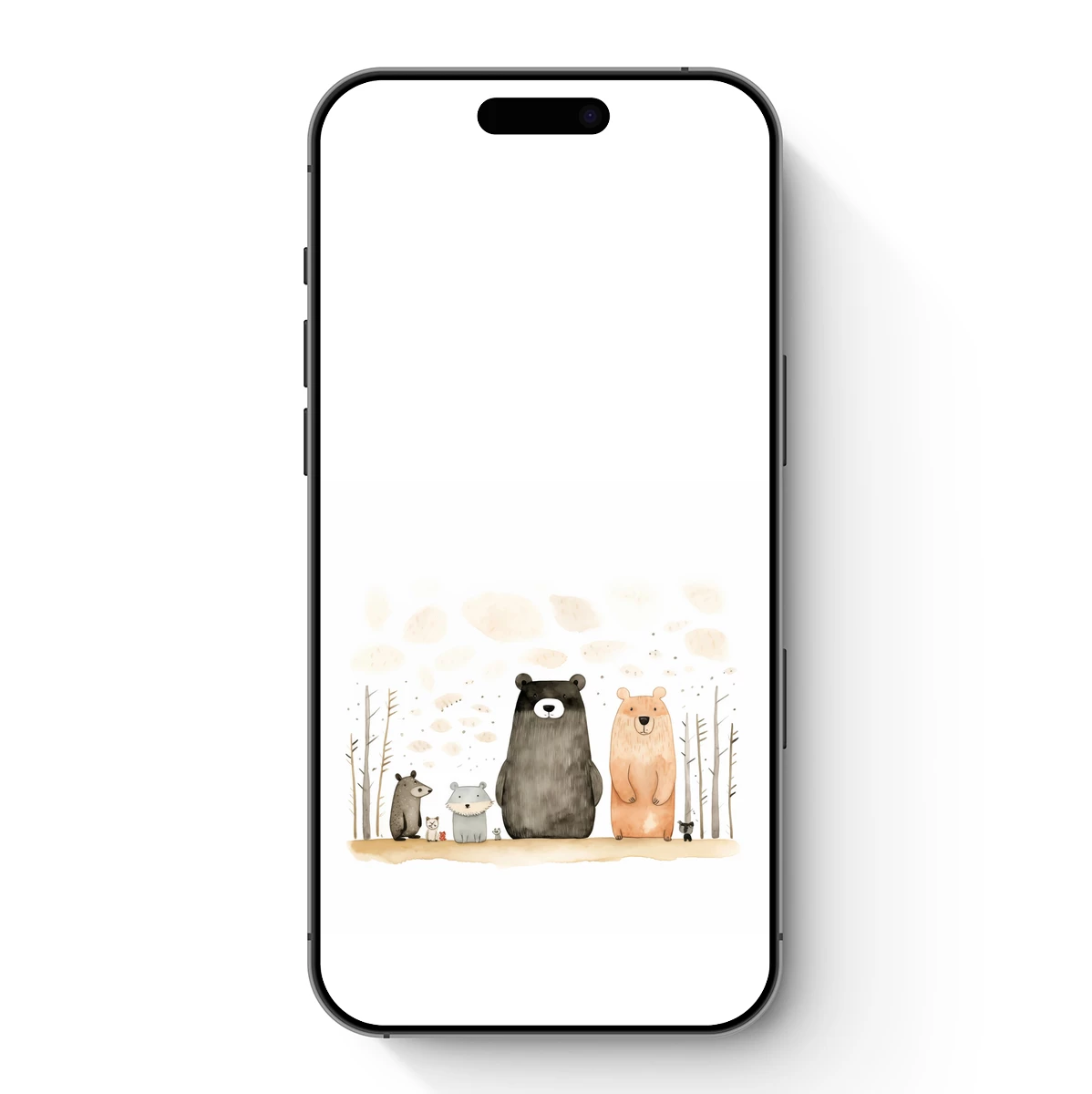 Bear Family Gathering: Whimsical Forest Scene Bear Family Gathering: Whimsical Forest Scene