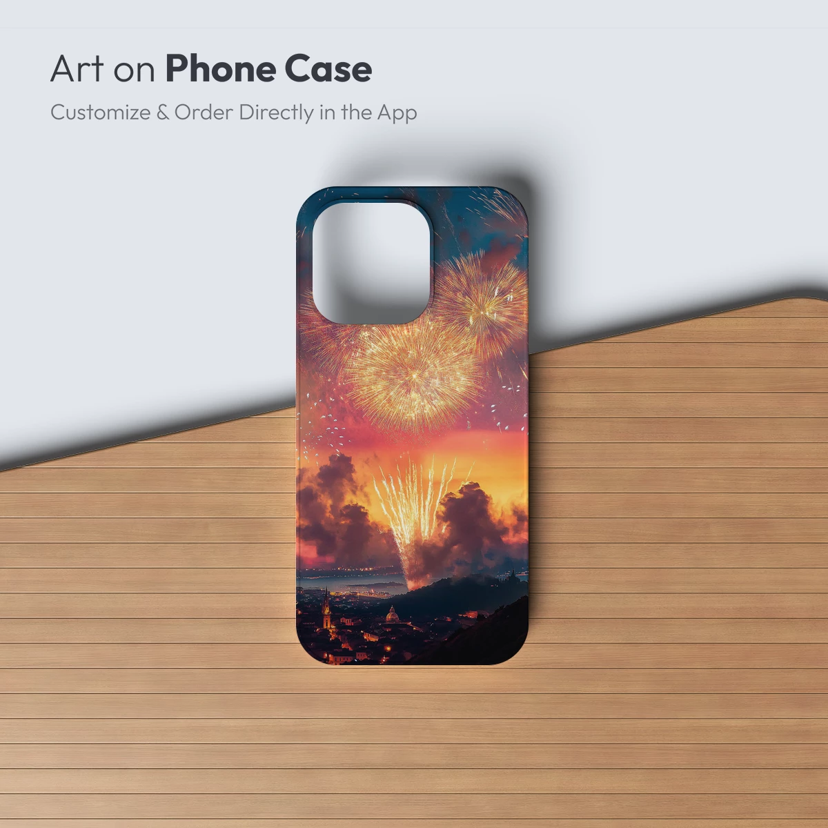 Festive Skies: Fireworks Over Sunset Cityscape - Image 3