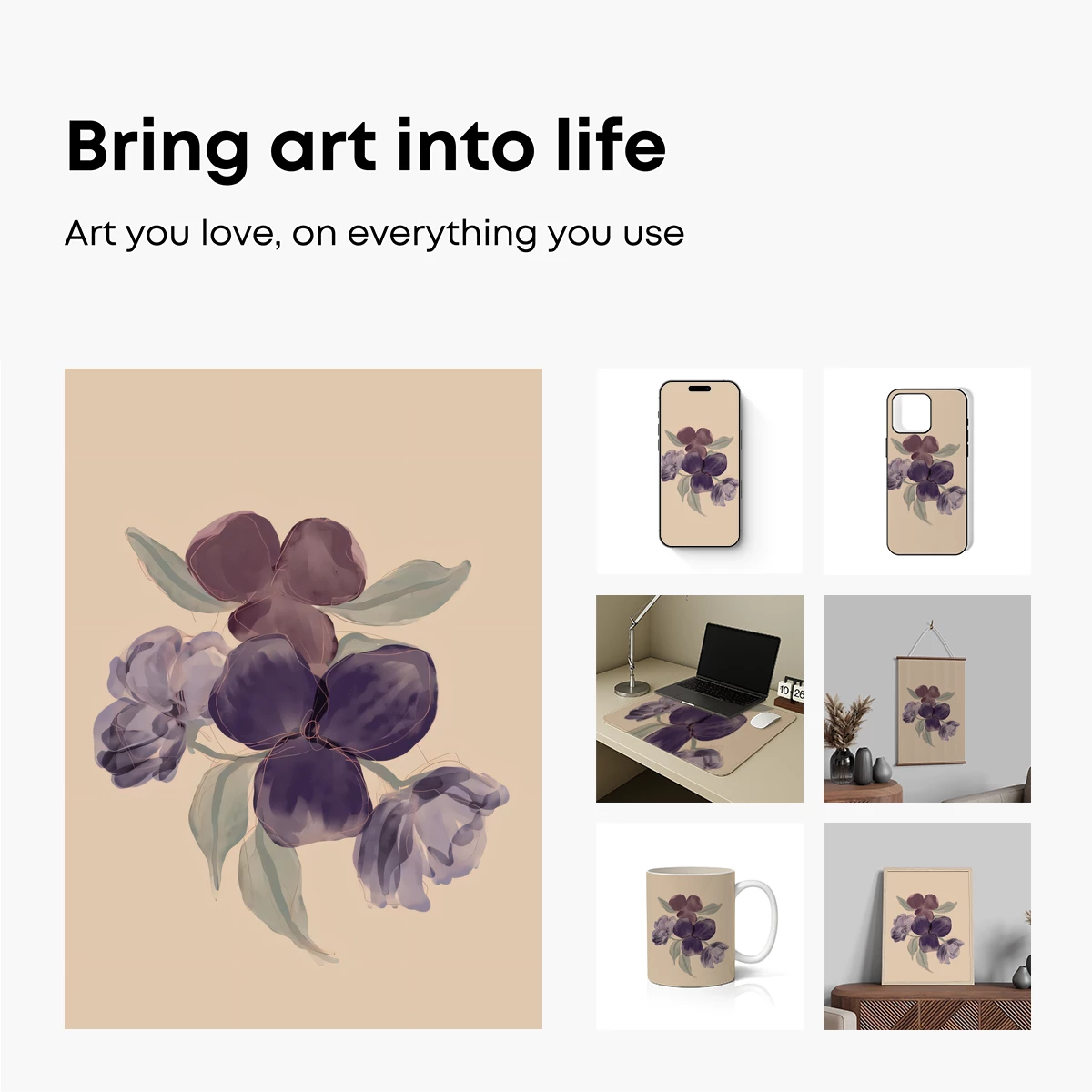 Ethereal Purple Blossoms: Watercolor Elegance - Image 2