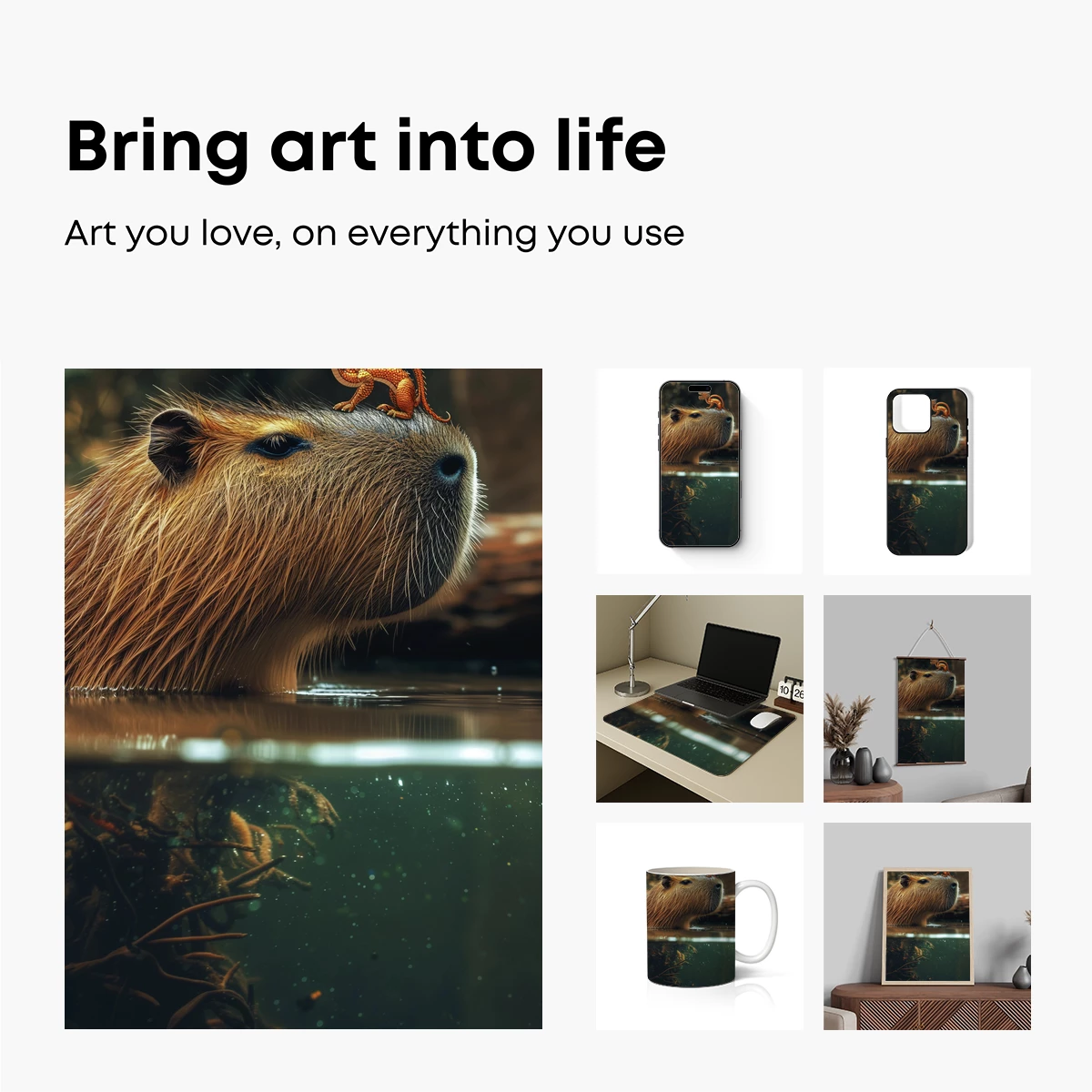 Capybara with Mini Dragon: Surreal Harmony - Image 2