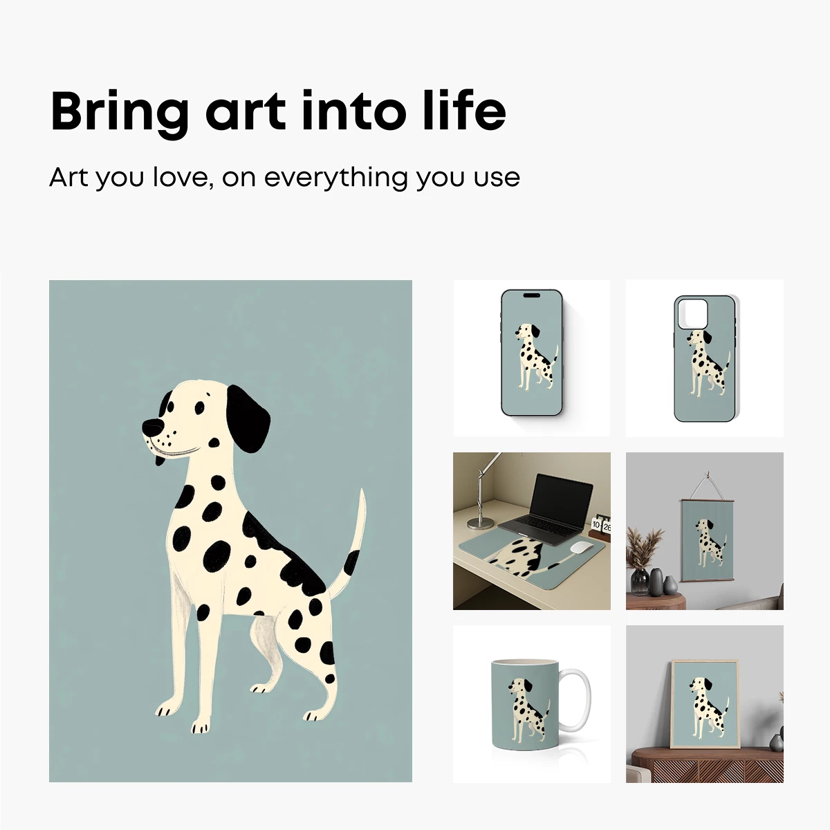 Dalmatian Elegance: Spotted Charm in Minimalist Art - Image 2