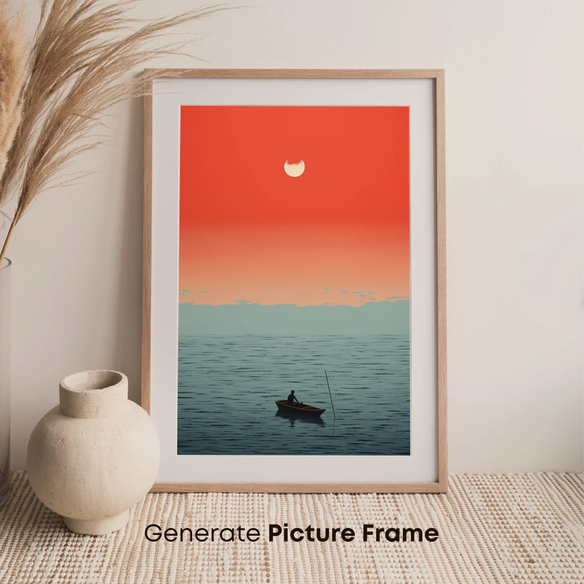 Eclipse Solitude: Serene Sea Sunset - Image 7