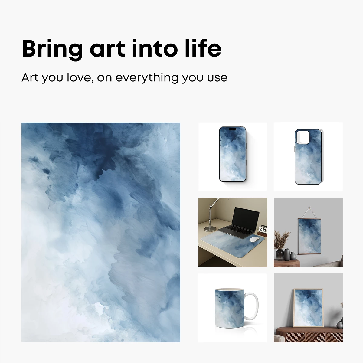 Ethereal Blue Mist: A Watercolor Odyssey - Image 2
