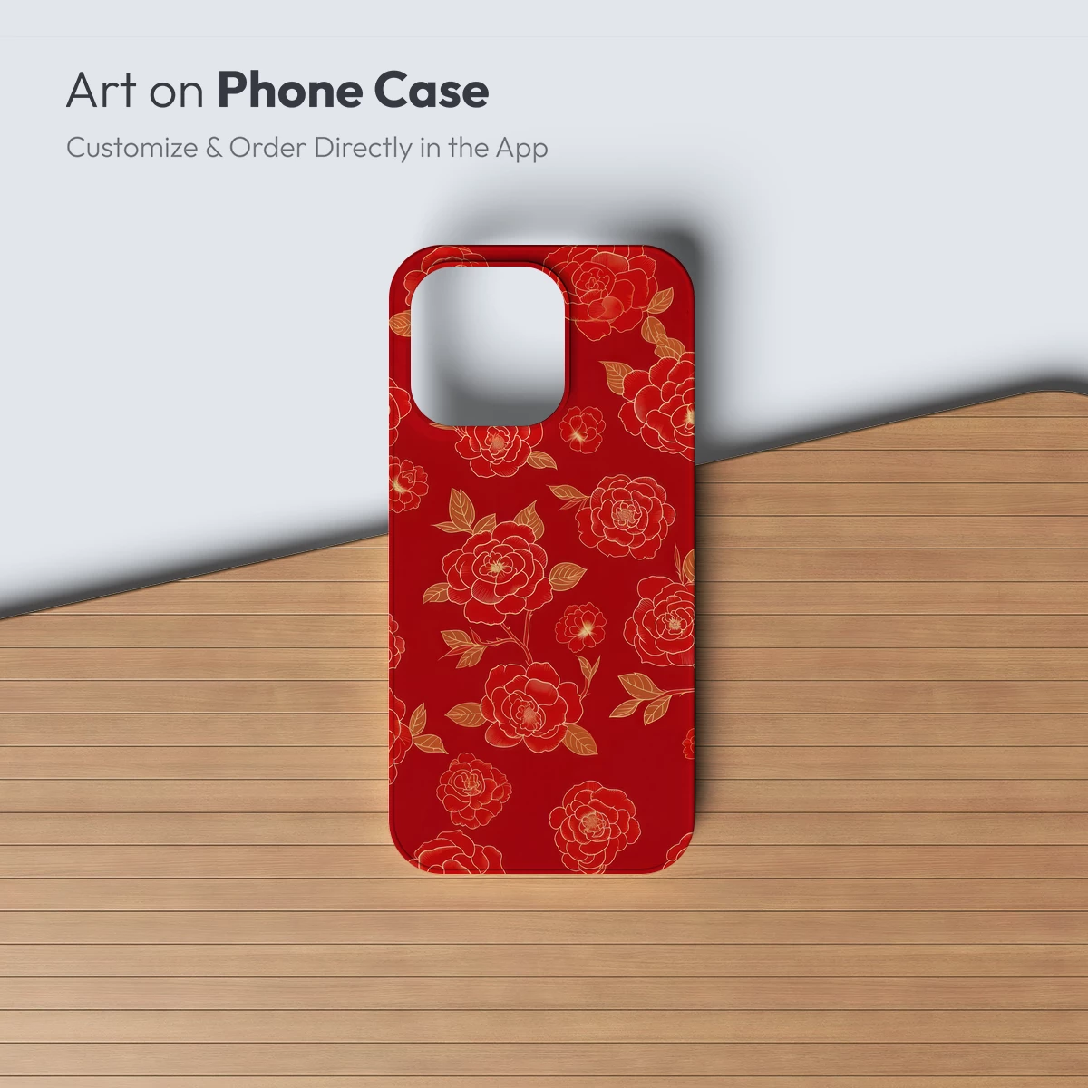 Crimson Elegance: Golden Peonies in Bloom - Image 3