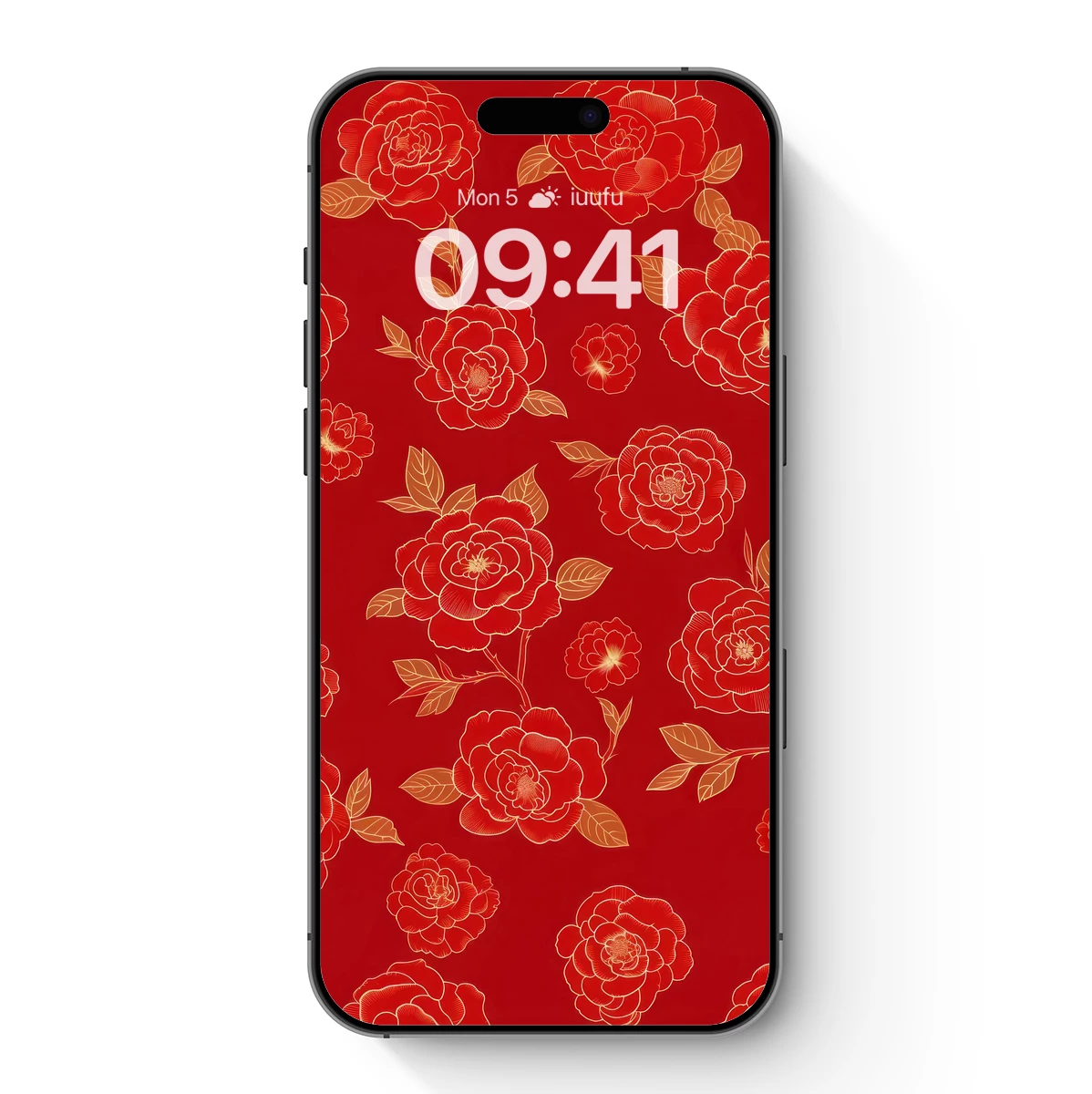 Crimson Elegance: Golden Peonies in Bloom