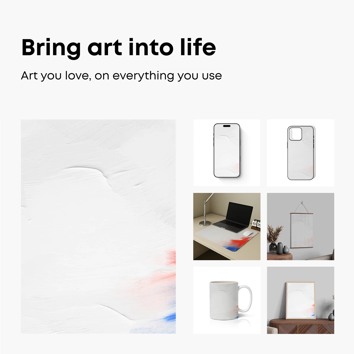 Abstract Brushstroke Symphony: Red, White, and Blue - Image 2