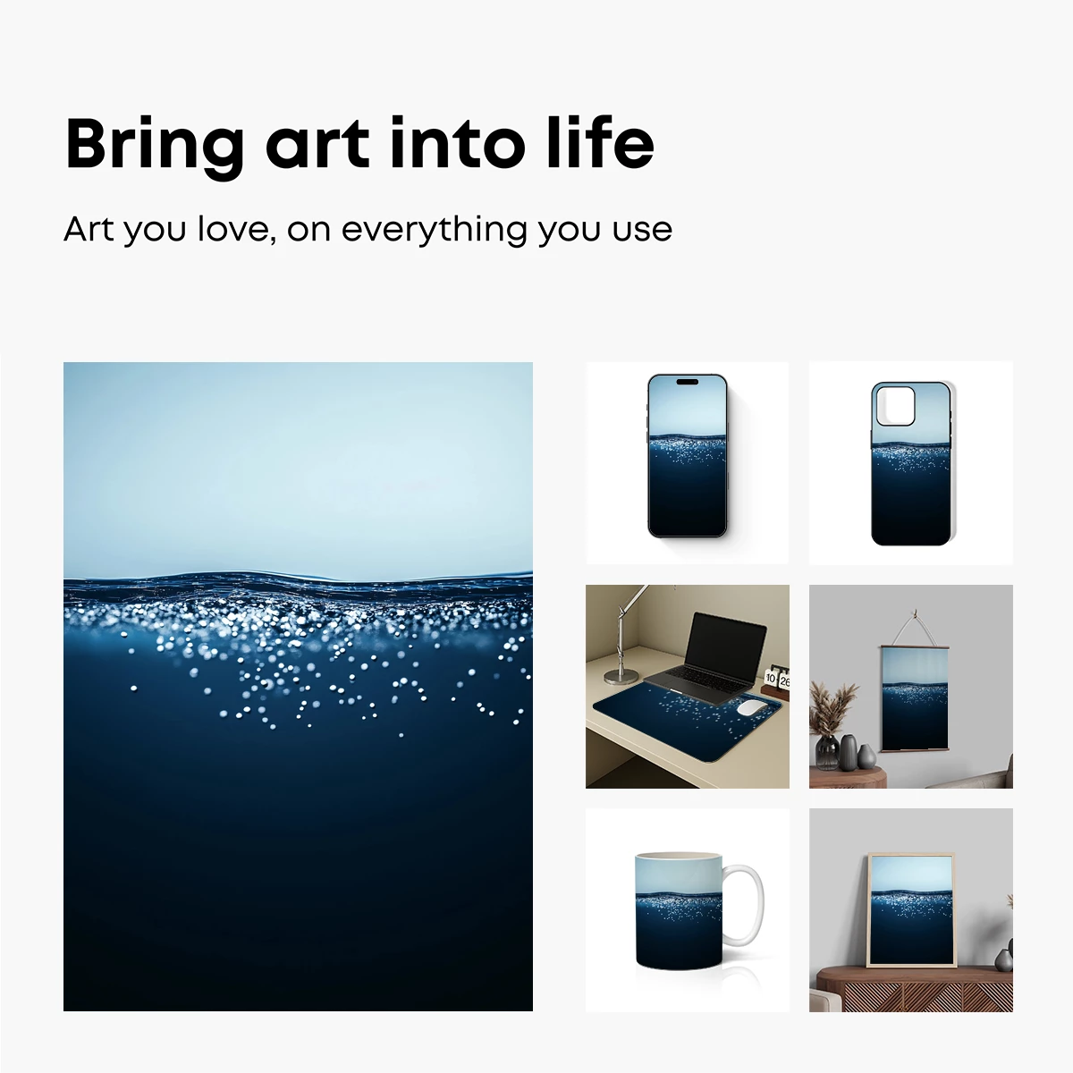 Deep Blue Serenity: Bubbles at Dawn - Image 2