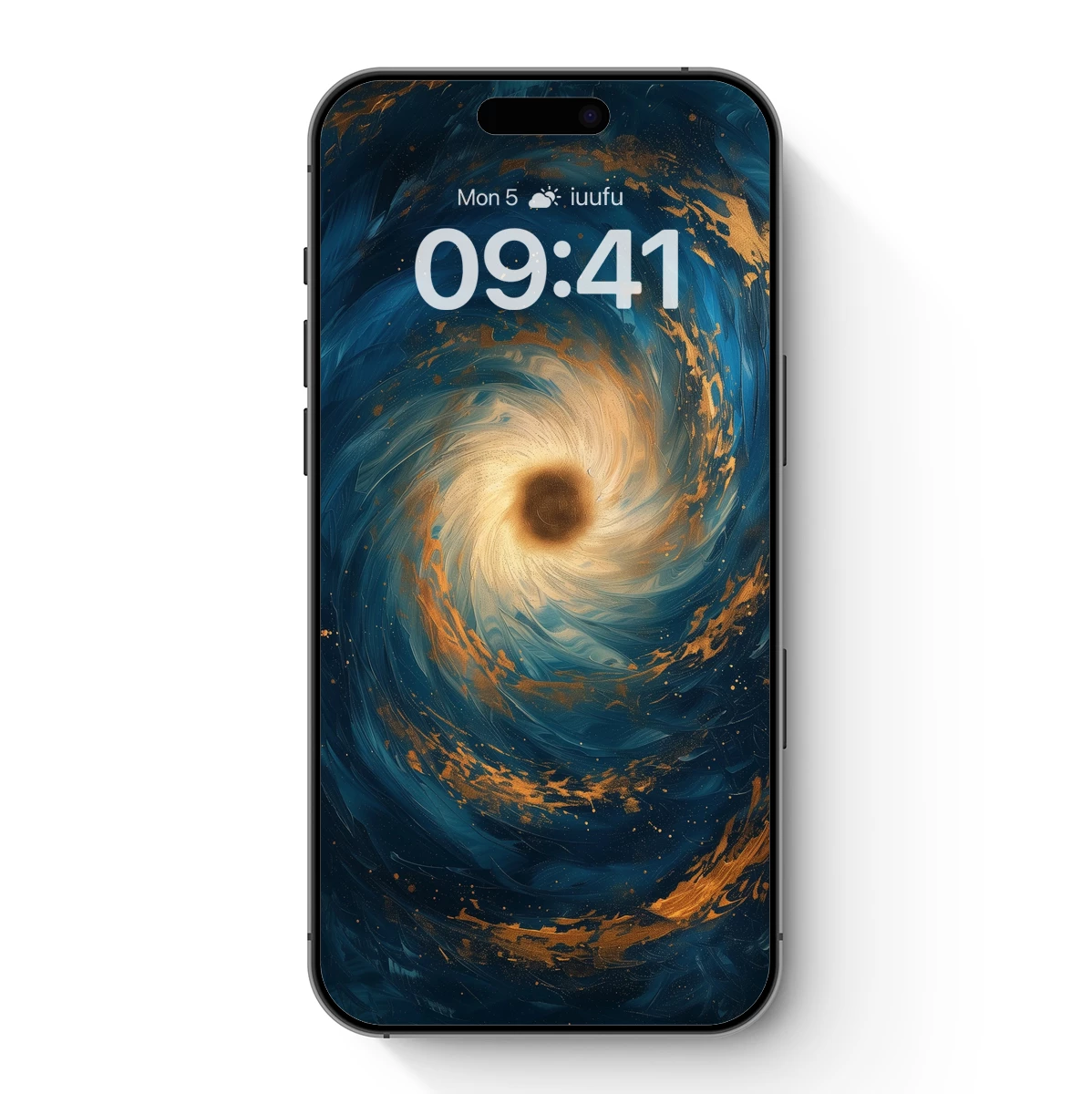 Cosmic Vortex: Swirling Blues and Golds