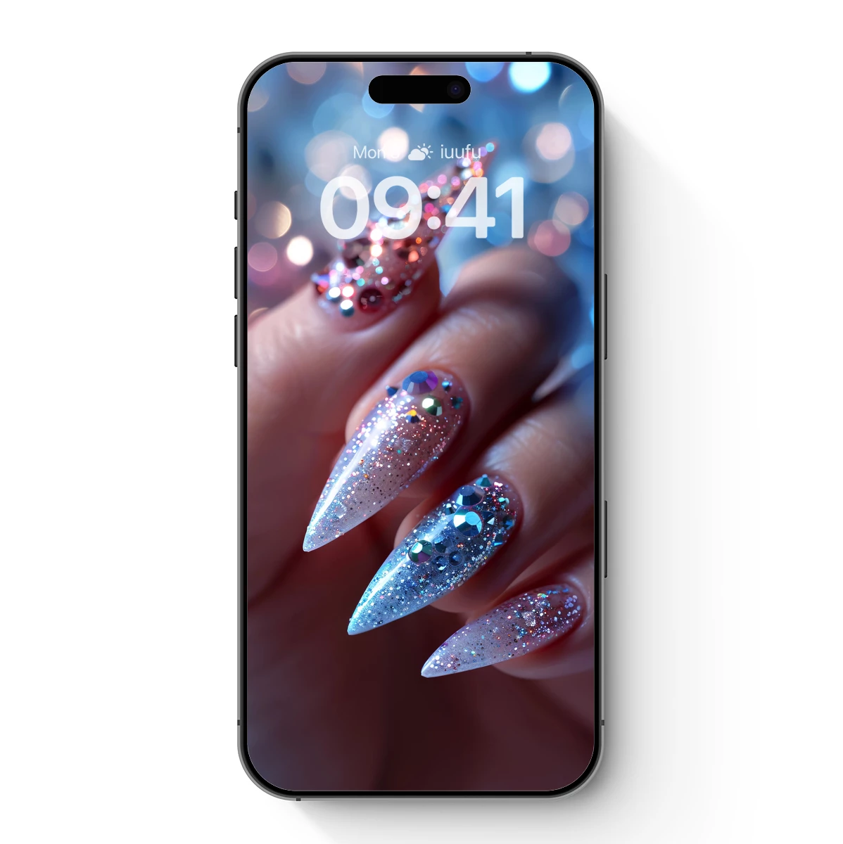 Glamorous Stiletto Nails with Crystal Accents