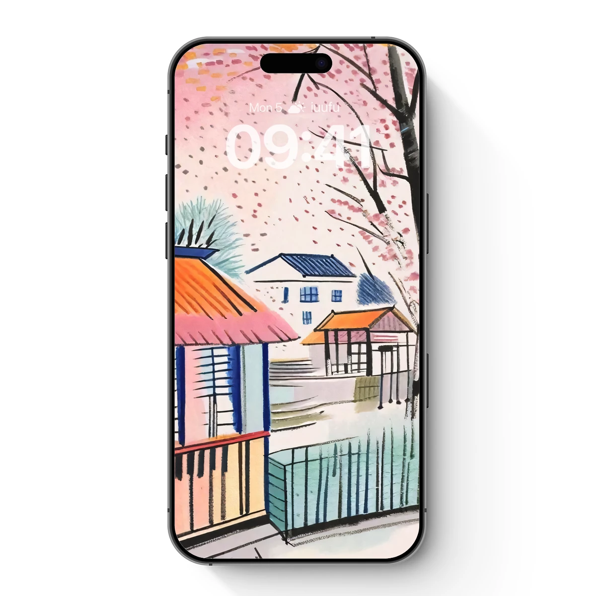 Cherry Blossom Village: Whimsical Watercolor Harmony