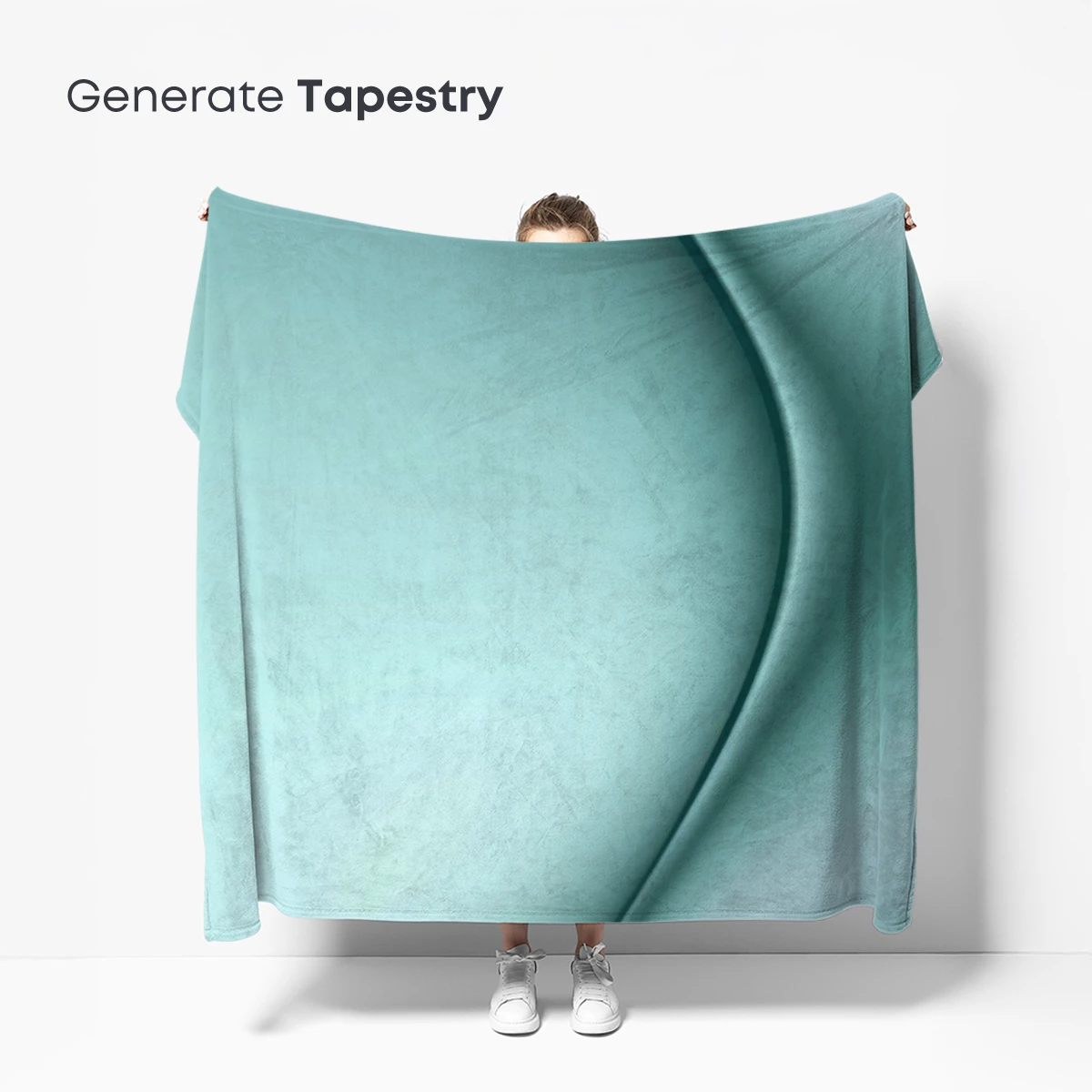 Ethereal Teal Flow: A Silk Symphony - Image 5