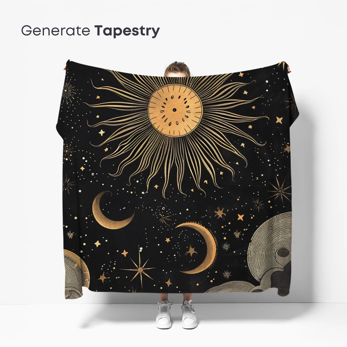 Celestial Symphony: Golden Sun and Moon Dance - Image 5