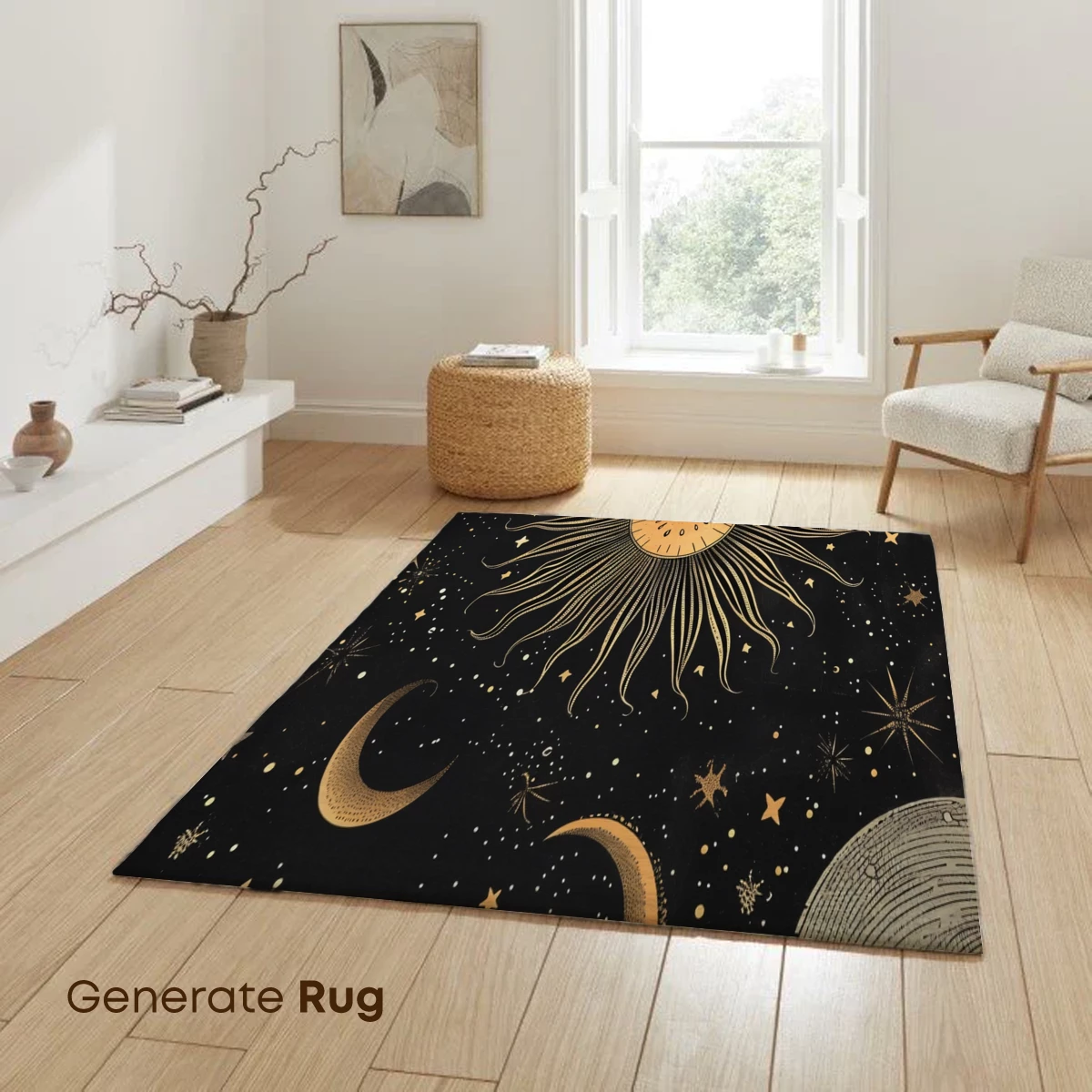 Celestial Symphony: Golden Sun and Moon Dance - Image 6