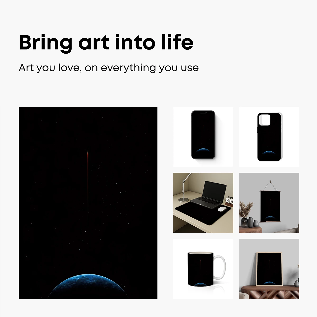 Cosmic Comet Over Blue Planet - Image 2