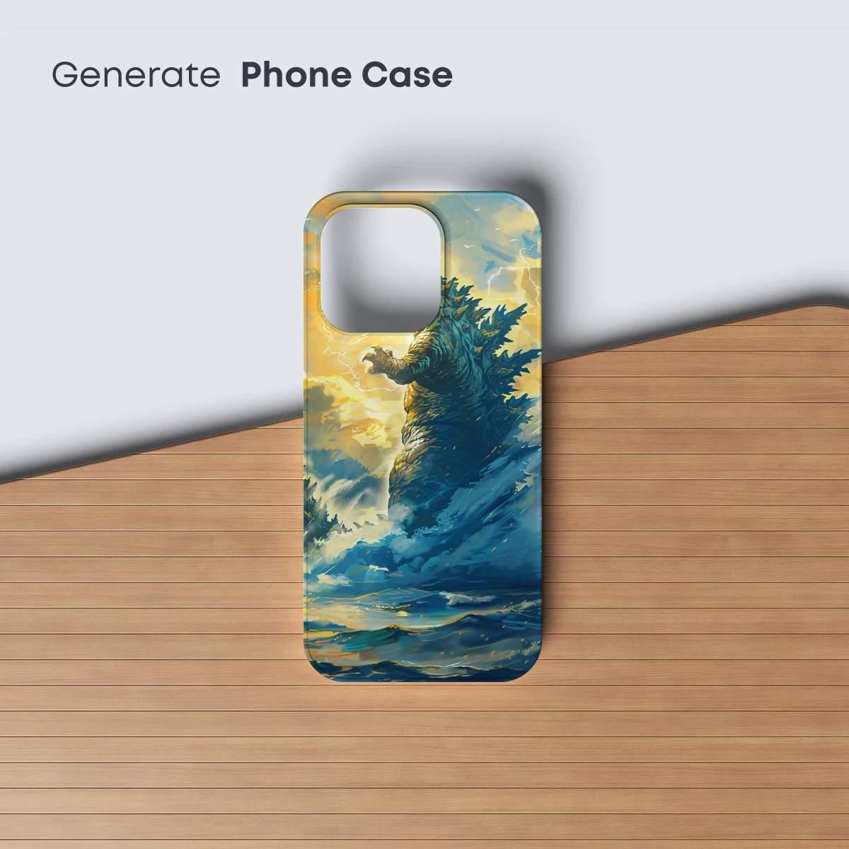 Godzilla's Thunderous Roar in a Stormy Sea - Image 3