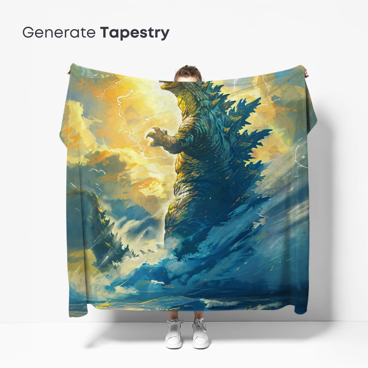 Godzilla's Thunderous Roar in a Stormy Sea - Image 5