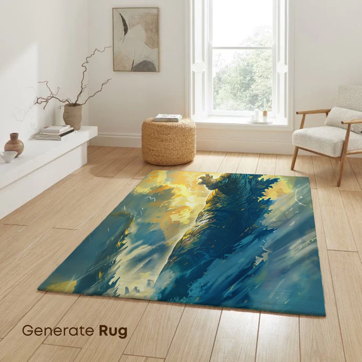 Godzilla's Thunderous Roar in a Stormy Sea - Image 6