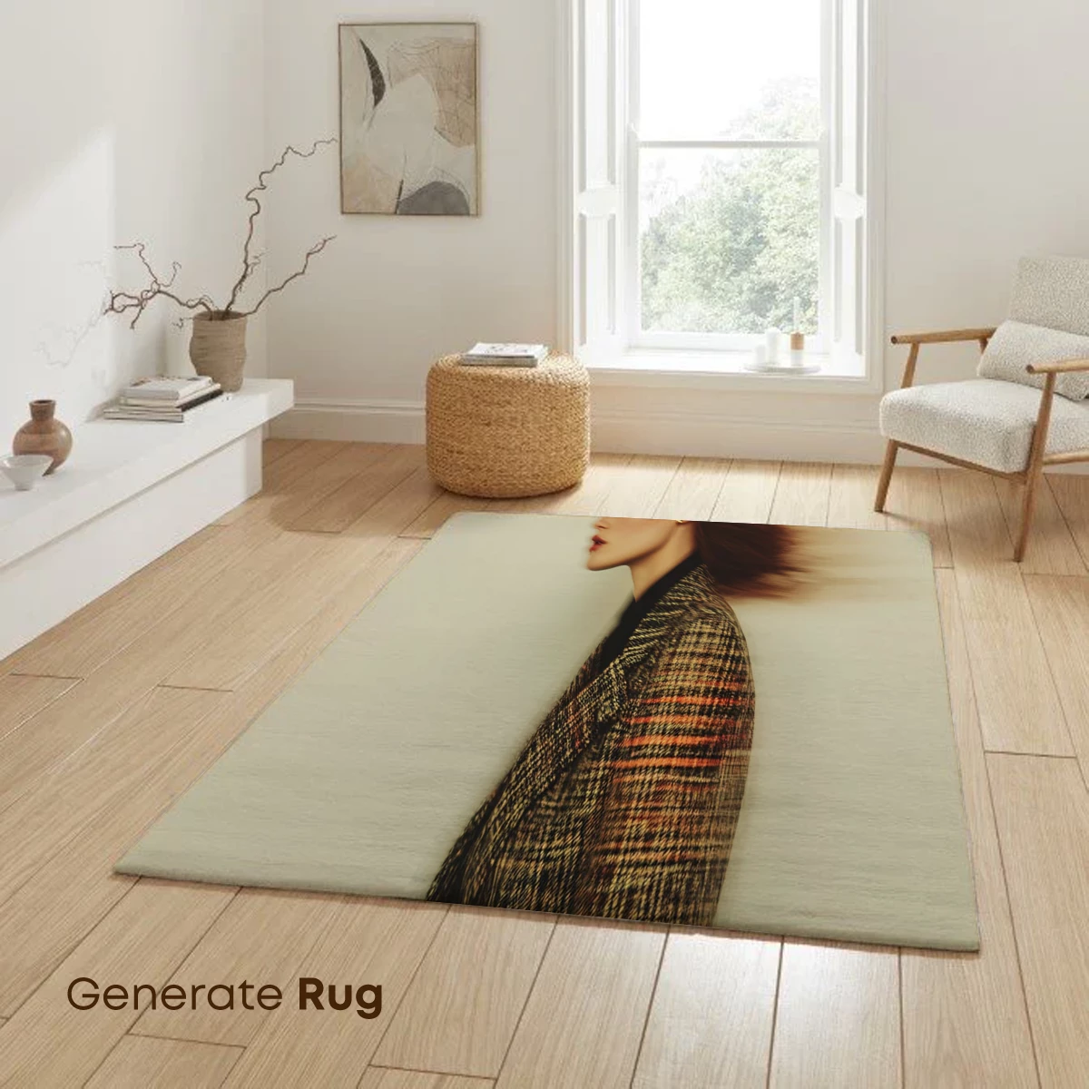 Elegant Motion: Plaid Ensemble in Blur - Image 6