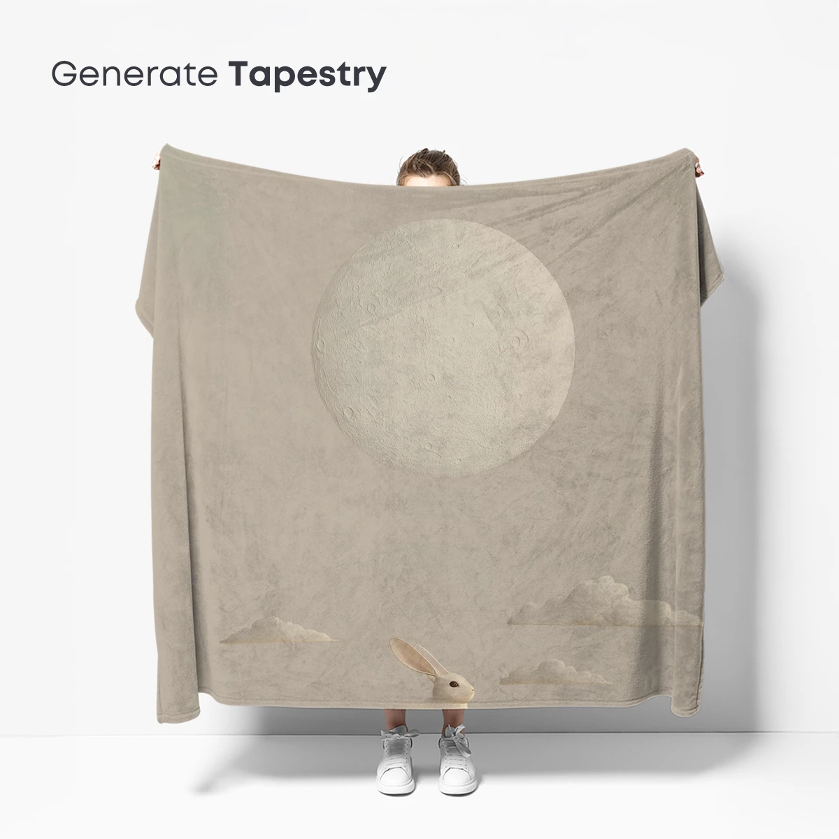 Lunar Rabbit on Clouds: Surreal Moonlit Fantasy - Image 5